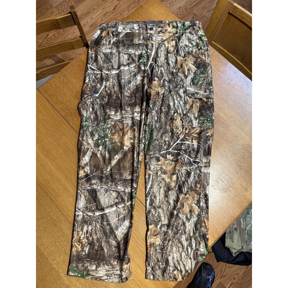 Rustic Ridge Mens 2XL Realtree Edge Camo Cargo Hunting Pants Scent‎ Stop